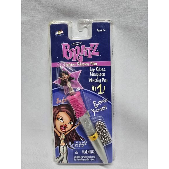 Bratz Girls Sasha fashion passion pen lip gloss necklace and writing pen New - Picture 1 of 11